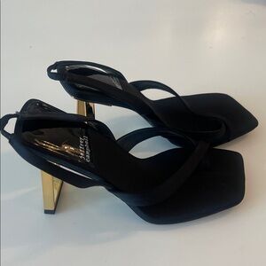 Jeffrey Campbell Elegant Black Heels with Gold Details